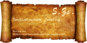 Sedlatschek Zsófia névjegykártya