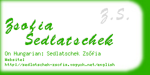 zsofia sedlatschek business card